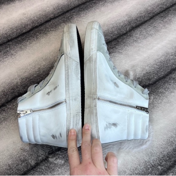 Golden Goose Mid Top Slide White Ice Mixed Leather Suede Sneakers - Picture 10 of 16